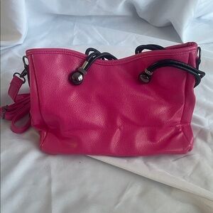 New- Hot Pink Leather Handbag